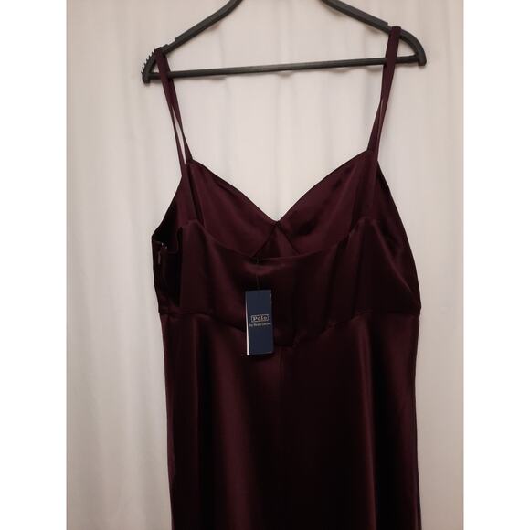 Ralph Lauren 16 Double-Faced Purple Satin Sleeveless Gown NWT msrp $598 READ - Picture 5 of 16